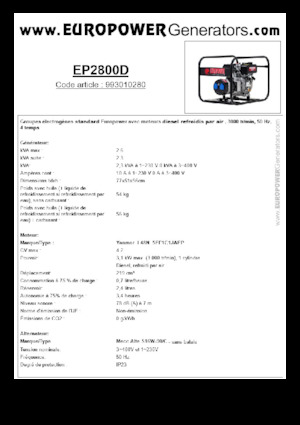 Generatori diesel Europower EP2800D (MA)
