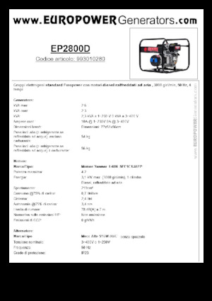Generatori diesel Europower EP2800D (MA)