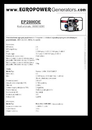 Generatori diesel Europower EP2800DE (MA)