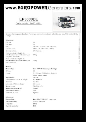 Generatori diesel Europower EP3000DE (MA)
