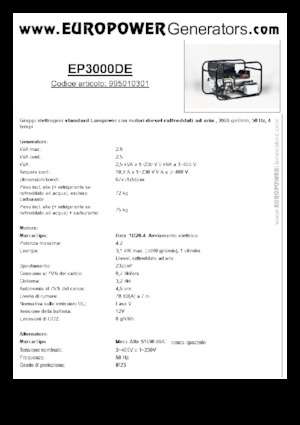 Generatori diesel Europower EP3000DE (MA)