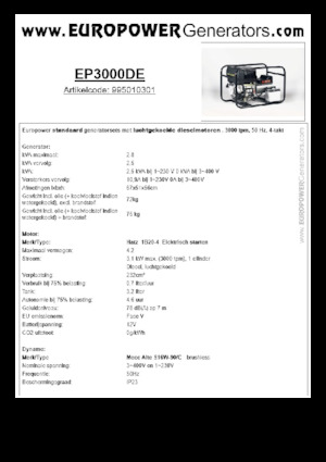 Generatori diesel Europower EP3000DE (MA)
