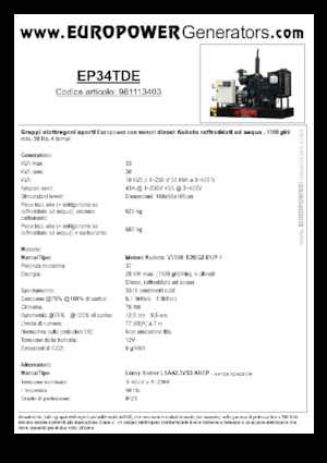 Generatori diesel Europower EP34TDE (LS)