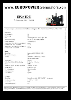 Generatori diesel Europower EP34TDE (LS)