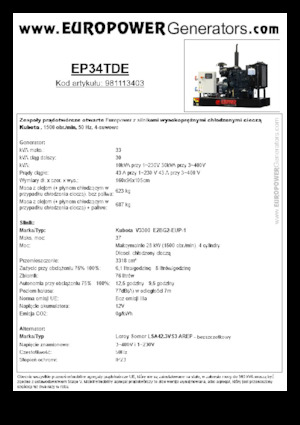Generatori diesel Europower EP34TDE (LS)