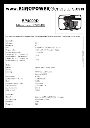 Generatori diesel Europower EP4000D (S)