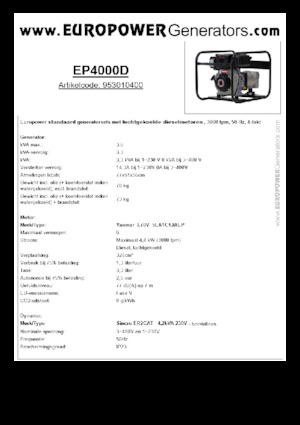 Generatori diesel Europower EP4000D (S)