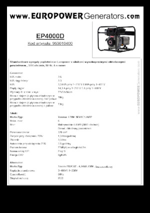 Generatori diesel Europower EP4000D (S)