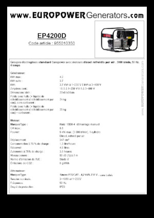Generatori diesel Europower EP4200D (S)
