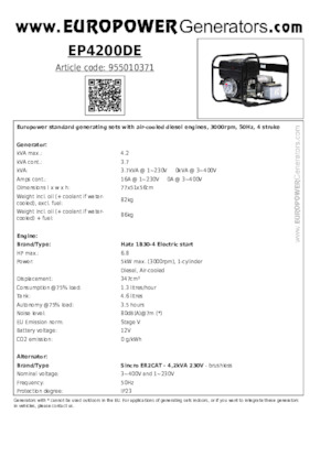Generatori diesel Europower EP4200DE (S)