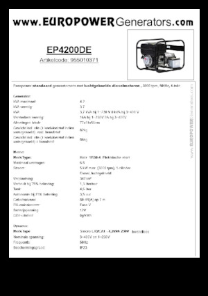 Generatori diesel Europower EP4200DE (S)