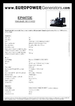 Generatori diesel Europower EP44TDE (LS)