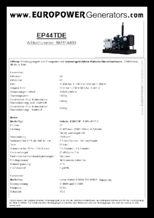 Generatori diesel Europower EP44TDE (LS)