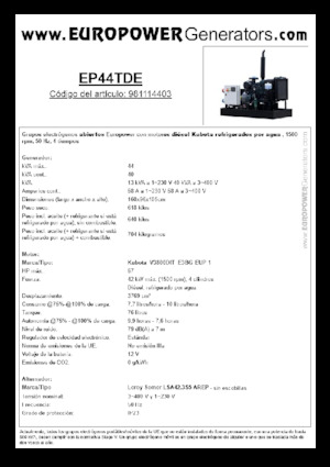Generatori diesel Europower EP44TDE (LS)