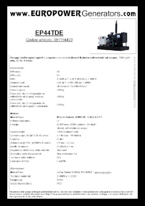 Generatori diesel Europower EP44TDE (LS)