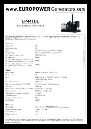 Generatori diesel Europower EP44TDE (LS)