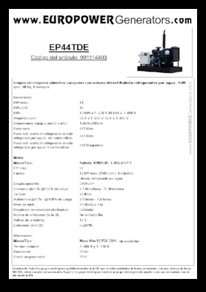 Generatori diesel Europower EP44TDE (MA)