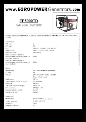 Generatori diesel Europower EP5000TD (S)