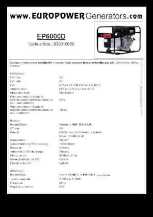 Generatori diesel Europower EP6000D (S)