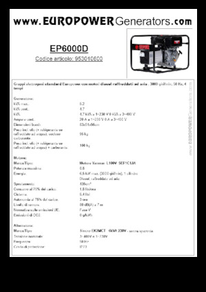 Generatori diesel Europower EP6000D (S)