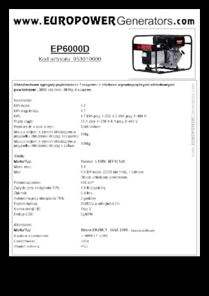 Generatori diesel Europower EP6000D (S)