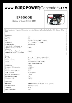 Generatori diesel Europower EP6000DE (S)