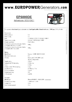 Generatori diesel Europower EP6000DE (S)
