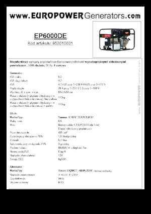 Generatori diesel Europower EP6000DE (S)