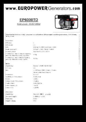 Generatori diesel Europower EP6000TD (S)