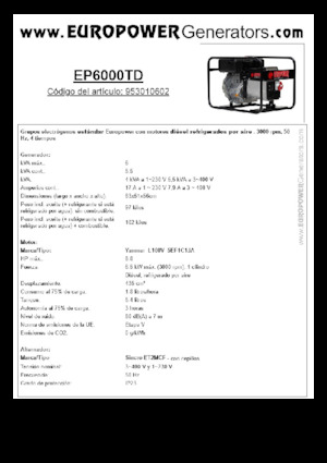 Generatori diesel Europower EP6000TD (S)