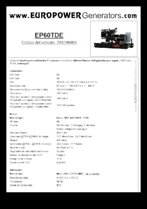 Generatori diesel Europower EP60TDE (MA)