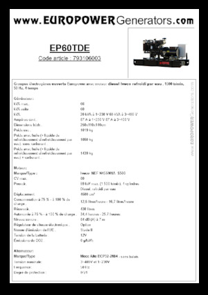 Generatori diesel Europower EP60TDE (MA)