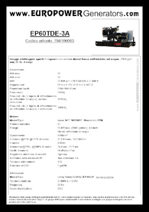 Generatori diesel Europower EP60TDE-3A (LS)