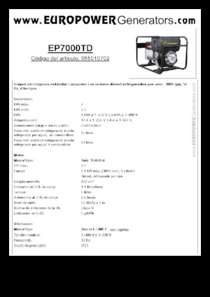Generatori diesel Europower EP7000TD (S)