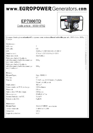 Generatori diesel Europower EP7000TD (S)