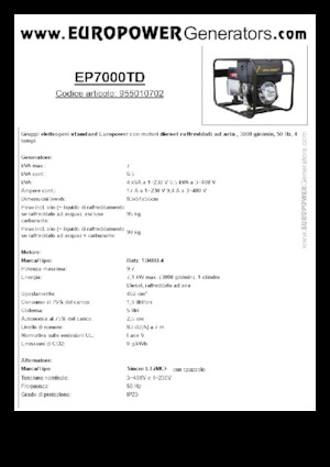 Generatori diesel Europower EP7000TD (S)