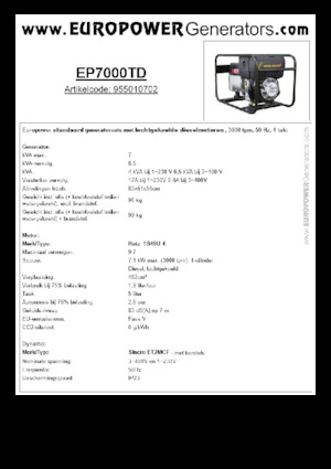 Generatori diesel Europower EP7000TD (S)