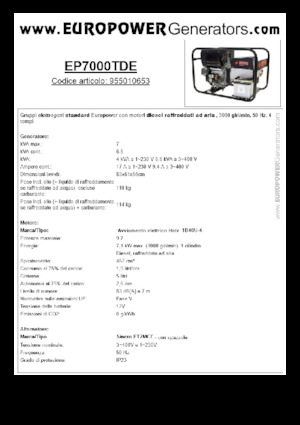 Generatori diesel Europower EP7000TDE (S)