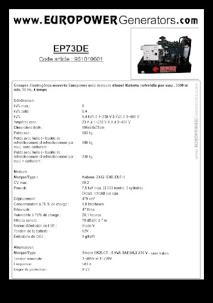 Generatori diesel Europower EP73DE (S)