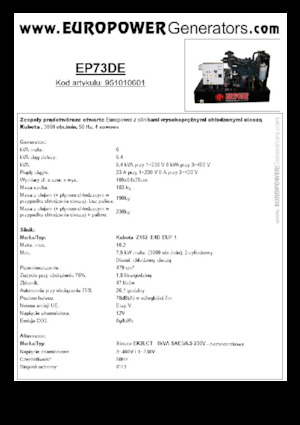 Generatori diesel Europower EP73DE (S)