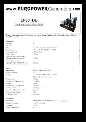 Generatori diesel Europower EP83TDE (S)