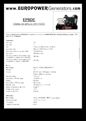 Generatori diesel Europower EP8DE (S)