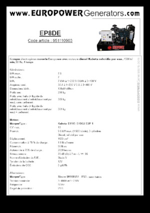 Generatori diesel Europower EP8DE (S)