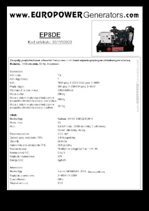 Generatori diesel Europower EP8DE (S)
