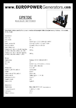Generatori diesel Europower EP9TDE (MA)