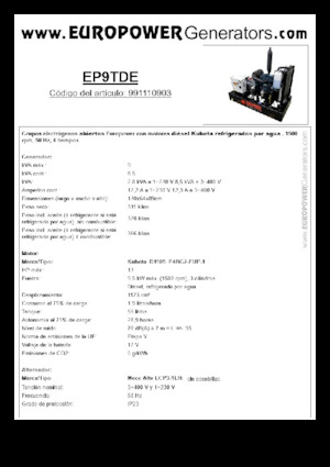 Generatori diesel Europower EP9TDE (MA)