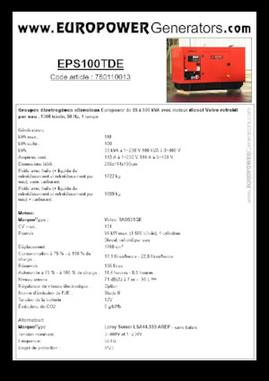 Generatori diesel Europower EPS100TDE (LS)