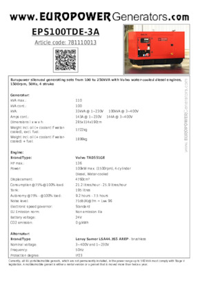 Generatori diesel Europower EPS100TDE-3A (LS)