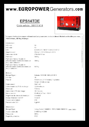Generatori diesel Europower EPS14TDE (LS)