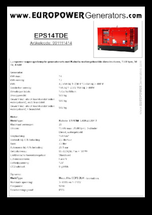 Generatori diesel Europower EPS14TDE (MA)